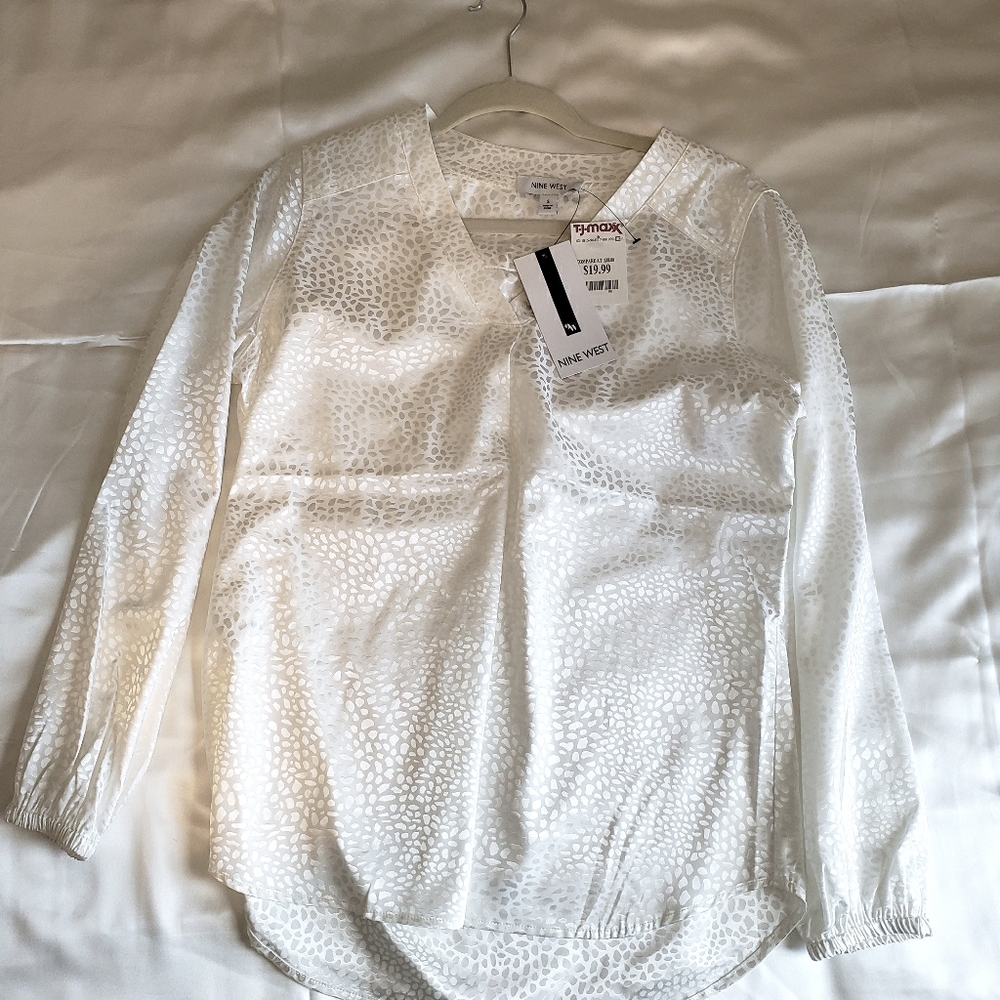 White leopard blouse size small